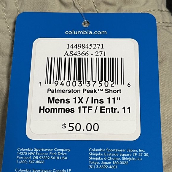 Columbia Mens Outdoors Shorts Size 40x11 Beige OMNI SHADE UPF50 Sun Protection - Picture 3 of 12